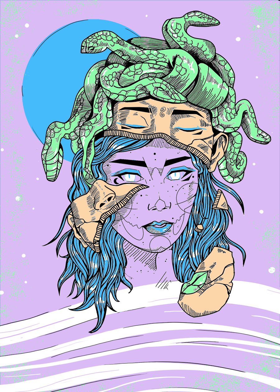 Digital art of medusa